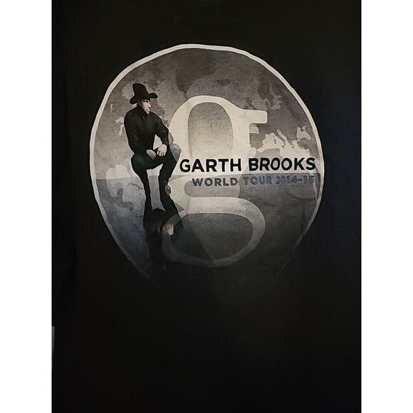 Garth Brooks World Tour 2014-15  XL Short Sleeve Country Music Shirt Black A106 - Picture 1 of 5
